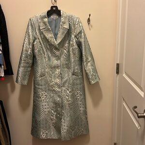 Brocade multi tonal exquisite dress. Metallic jacquard